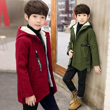 Áo trẻ em mùa đông 2019 cho bé trai mới cộng với áo khoác nhung dày cho bé Áo khoác len
