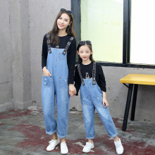 Bộ đồ yếm cho bé gái mùa thu 2018 mới của Hàn Quốc thời trang dài tay bib hai mảnh bố mẹ-con Quần yếm