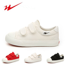 Bán buôn 2019 mùa xuân giày trẻ em mới Giày vải trẻ em Velcro giày thể thao màu trắng giày thường giày nguyên mẫu Giày vải trẻ em