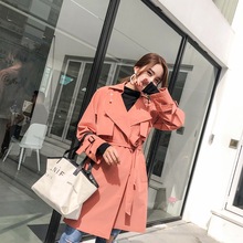 Xuân 2019 thời trang mới của phụ nữ Hàn Quốc băng bó màu sắc nhỏ áo khoác gió nữ Áo gió nữ