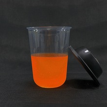 Chất liệu nhựa nguyên chất màu đỏ cốc cốc trà sữa loại U dùng một lần 500 ml cốc tròn lạnh đáy uống Cốc trà sữa đỏ