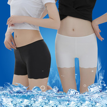 Mùa hè băng lụa không có dấu vết của phụ nữ quần an toàn kích thước lớn xù lông liền mạch một mảnh chống đi quần lót ba điểm Quần legging nữ