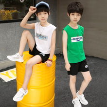 Bộ vest bé trai 2019 quần áo trẻ em mùa hè mới cho trẻ em phiên bản Hàn Quốc của quần short thời trang trẻ em lớn hai mảnh Bộ đồ trẻ em