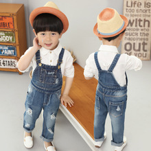 Quần áo trẻ em mới 2017 cho bé quần mùa hè Phiên bản Hàn Quốc của quần cotton trẻ em hoang dã Kiểu quần bé trai denim Quần yếm