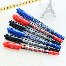 Chenguang Văn phòng phẩm MG2130 Double Head Marker Đen Oily Marker Big Head Taro Pen Red Hook Line Pen Bút quảng cáo