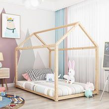 Giường trẻ em Bắc Âu bé gỗ giường ngủ lưới chính tả giường ngủ tạo tác đạo cụ nhiếp ảnh nhà sản xuất bán buôn đặc biệt Giường trẻ em