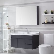 Phòng tắm mới Bắc Âu bảo vệ môi trường không sơn rắn gỗ phòng tắm tủ chậu rửa chậu rửa lưu vực kết hợp tủ gương Tủ phòng tắm