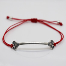 S925 sterling bạc vòng tay dệt dây tay đỏ DIY trang sức đơn giản Mùa hè mới Thái bạc phụ kiện thủ công mong muốn Vòng tay