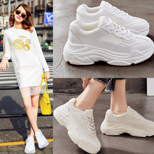 Giày lưới thoáng khí nữ cũ 2019 Phiên bản Hàn Quốc của ulzzang Giày trắng hoang dã Giày đế dày Giày cao
