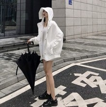 Mùa xuân 2019 mới phổ biến áo khoác ngắn nữ ngắn mùa xuân và mùa thu Hàn Quốc phiên bản dài của áo gió nữ hoang dã lỏng lẻo Áo gió nữ