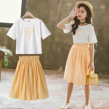 Quần áo trẻ em nữ mùa hè 2019 trẻ em mới thời trang trẻ em siêu lớn hai mảnh lưới màu đỏ phiên bản Hàn Quốc của quần áo thủy triều Bộ đồ trẻ em