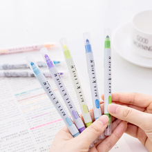 Bút tô màu rắn hai đầu Hàn Quốc Bút đánh dấu màu học sinh 12 màu tùy chọn Công cụ tô sáng