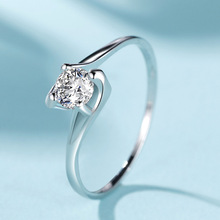 Vòng tay thiên thần hôn hôn mô phỏng đính hôn khoan 60 điểm để cầu hôn chiếc nhẫn kim cương nhỏ Hàn Quốc Nhẫn