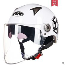 AK Ai Kai 631 ống kính đôi mũ bảo hiểm nửa mũ bảo hiểm unisex kích thước điều chỉnh xe máy điện xe mũ mùa hè Mũ bảo hiểm