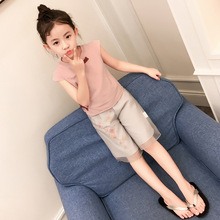 Quần áo trẻ em nữ hè 2019 mới cho bé gái phù hợp với gió quốc gia Cô bé trẻ em Hanfu quần ống rộng hai mảnh Bộ đồ trẻ em