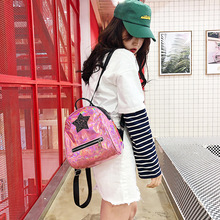Ba lô nữ PU thời trang thủy triều sinh viên Hàn Quốc du lịch túi đơn vai ba lô thời trang nữ đơn giản Ba lô nữ