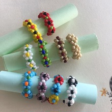 Nhà máy trực tiếp sản xuất vòng hoa nhỏ handmade retro ylyl Hàn Quốc iu với màu sắc mới Nhẫn
