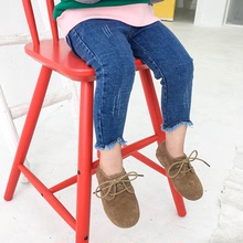 Quần áo trẻ em Hàn Quốc 2018 Phiên bản Hàn Quốc cho trẻ em mới tự tu luyện căng mọng quần jeans thô yêu Quần jean