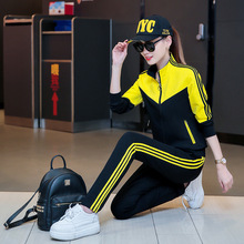 Bộ đồ thể thao nữ xuân hè 2019 thời trang mới phiên bản Hàn Quốc của bộ đồng phục ba mảnh giải trí trung niên dành cho giáo viên Bộ đồ thể thao nữ