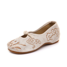 Sapphire trường hợp giày Hanfu kiểu cổ xưa Bắc Kinh giày vải nữ quốc gió thêu giày nông miệng giày viền giày Giày nữ