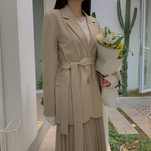 [congye] Áo khoác mới xuân hè 2019 khí chất Hàn Quốc Slim phần dài phù hợp với nữ 80650 Bộ đồ nhỏ