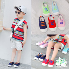 Giày mùa xuân 2019 đầy màu sắc cho trẻ em Giày dép nữ bằng vải màu kẹo Hàn Quốc Giày vải trẻ em