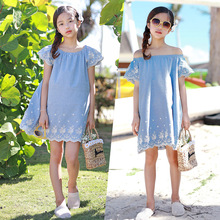 OP4602 Quần áo trẻ em Hàn Quốc 2019 hè mới cho bé gái mặc áo thêu ba chiều trong váy trẻ em lớn một thế hệ Váy trẻ em