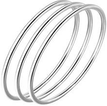 999 bạc nguyên chất mịn bạc vòng đeo tay khẩu độ tròn đơn giản mô hình nữ đóng rắn niêm phong vòng tay bạc Vòng tay