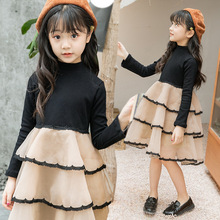 Váy cho trẻ em 19 Mùa xuân Áo dài mới của các cô gái Hàn Quốc Big Boy Princess Gió ngọt ngào Váy trẻ em