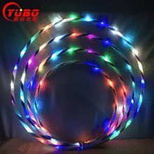 Hiệu suất đầy màu sắc đèn LED hula hoops đồ chơi phát sáng Đầy màu sắc có thể tháo rời sạc hula hoop nhà sản xuất Hula hoop
