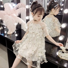 Váy bé gái 2019 mới hè hè trẻ em phiên bản Hàn Quốc thêu hoa thời trang trẻ em váy lưới Váy trẻ em