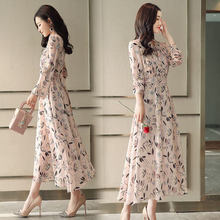 Váy voan hoa nữ dài phổ biến 2019 xuân mới khí chất Hàn Quốc phiên bản cổ tích tay dài váy thủy triều Đầm