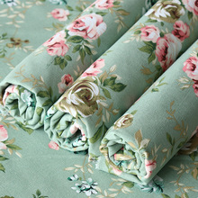 Polyester cotton dày vải vải sofa khăn trải bàn vải hoa sọc rèm gối cũ vải thô nhà máy bán hàng trực tiếp Canvas