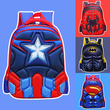 Captain America Schoolbag Super Hero 3D Hard Shell Muscle Batman Batman Backpack Túi tiểu học