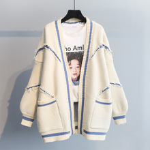 Xuân 2019 phiên bản tiếng Hàn mới của chữ tiếng Anh thời trang dày đan áo len dài áo len nữ Áo len nữ