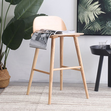 Bắc Âu sáng tạo cao thanh ghế gỗ rắn thanh phân hiện đại tối giản cafe bar ghế màu tùy chỉnh bán buôn Ghế bar