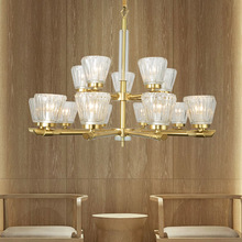 Đèn chùm pha lê mới của Trung Quốc Hiện đại Phòng khách đơn giản Ánh sáng Phòng ngủ Nhà hàng Tối giản Sáng tạo Ánh sáng Đèn chùm sang trọng Đèn chùm hiện đại