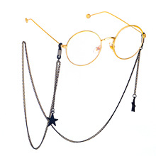 Kính dây treo cổ thời trang đơn giản màu đen không thường xuyên mặt dây chuyền mặt dây chuyền kính mát với chuỗi kính Phụ kiện kính