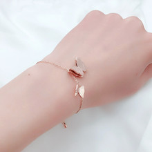Thời trang xuyên biên giới Hàn Quốc mờ bướm bướm vòng đeo tay nữ Titan thép tăng vàng nổ tay trang sức tùy chỉnh Vòng tay