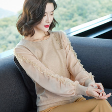 Các nhà sản xuất bán buôn áo len mùa xuân và mùa thu mỏng áo sơ mi nữ 2019 nút áo thun áo len nữ 93121 Áo len nữ