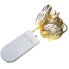 Dây đồng dây CR2032LED nút pin ánh sáng chuỗi dây đồng ánh sáng Giáng sinh trang trí đèn Châu Âu và Mỹ Đèn LED dây đồng Chuỗi trang trí