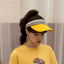 Phiên bản tiếng Hàn của mũ bóng chày trống hàng đầu nữ thể thao mua sắm mũ du lịch ngoài trời mang sọc đơn giản thời trang mũ màu rắn Mũ bóng chày