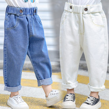 Quần áo trẻ em bán buôn 2019 xuân mới Cô gái phiên bản Hàn Quốc của quần jean lỏng trong quần trẻ em Quần jean