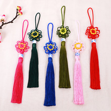 Trung Quốc thắt nút nhỏ màu xanh và trắng tua rua bằng tay dệt đặc trưng phong cách Trung Quốc trang trí mặt dây chuyền dây buộc Dây buộc thẻ làm việc