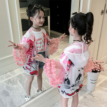 Mùa hè 2019 mới cho bé em bé áo chống nắng áo khoác thoáng khí cho bé gái thời trang in quần áo da Áo trẻ em