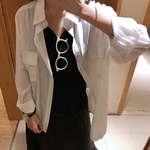 Luxi trắng cotton và áo sơ mi chống nắng nữ 2019 xuân hè mới phiên bản Hàn Quốc của phần mỏng mỏng bên ngoài áo chống nắng inch áo Áo