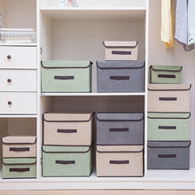 Nhà lưu trữ gấp vải hộp lưu trữ với nắp hộp bụi cầm tay quần áo mảnh vụn hộp lưu trữ đa chức năng Hộp lưu trữ