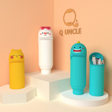 Hàn Quốc Chính hãng Q UNCLE Love Pig Silicone Pencil Túi Sáng tạo Q Phiên bản Bác Dung lượng lớn Khủng long dễ thương Người giữ bút Bút giữ