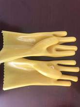 Authentic God PVC nhúng găng tay bảo vệ găng tay bảo vệ dầu và axit và kiềm kháng 28cm Găng tay chống hóa chất