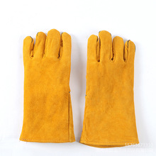 Nhà máy trực tiếp công nghiệp dài da tinh khiết hai lớp găng tay hàn bảo hiểm lao động hàn găng tay hàn dài chống mài mòn Găng tay thợ hàn